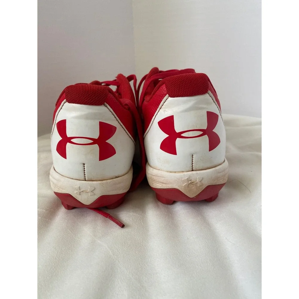 Under Armour Leadoff Low RM Baseball Cleats Red White Mens 7.5 1297317-611